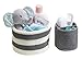 mDesign Knit Baby Nursery Closet Organizer, Bins for Lotion, Pacifiers, Bibs, Toys - Set of 2, Small, Gray/Ivory