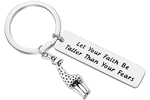 Giraffe Gift Keychain: Faith, Fears, Inspirational Jewelry