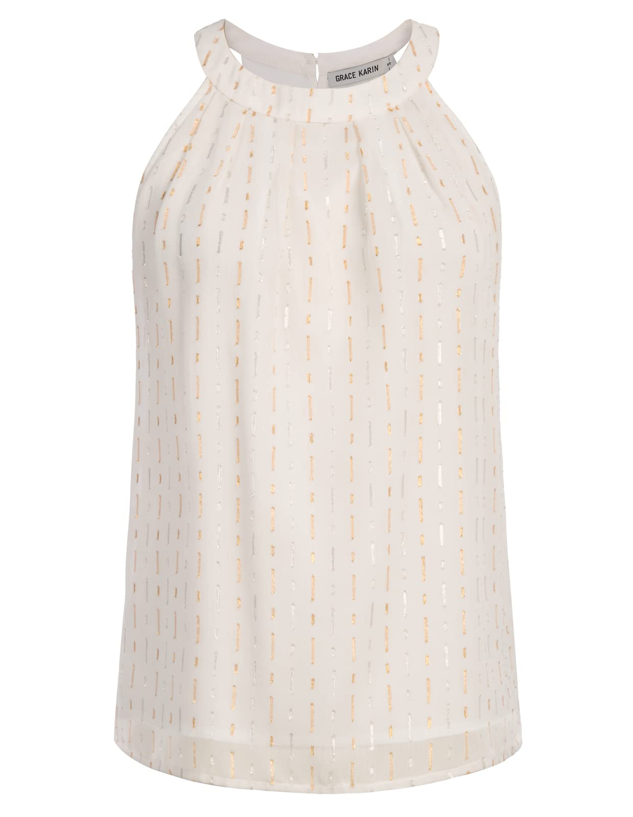 GRACE KARIN Top Donna Senza Manica Camicetta Smanicata Girocollo Halter Sciolta Morbido