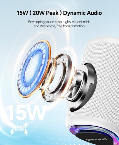 Image of Portable Bluetooth Speaker Beach Essentials: IPX5 Waterproof for Outdoor /Powerful HD Sound /Dynamic Light /All Day Playtime /Wireless BT 5.3 /TWS Pairing, Travel|Camping|Pool Accessorie, School Supplies