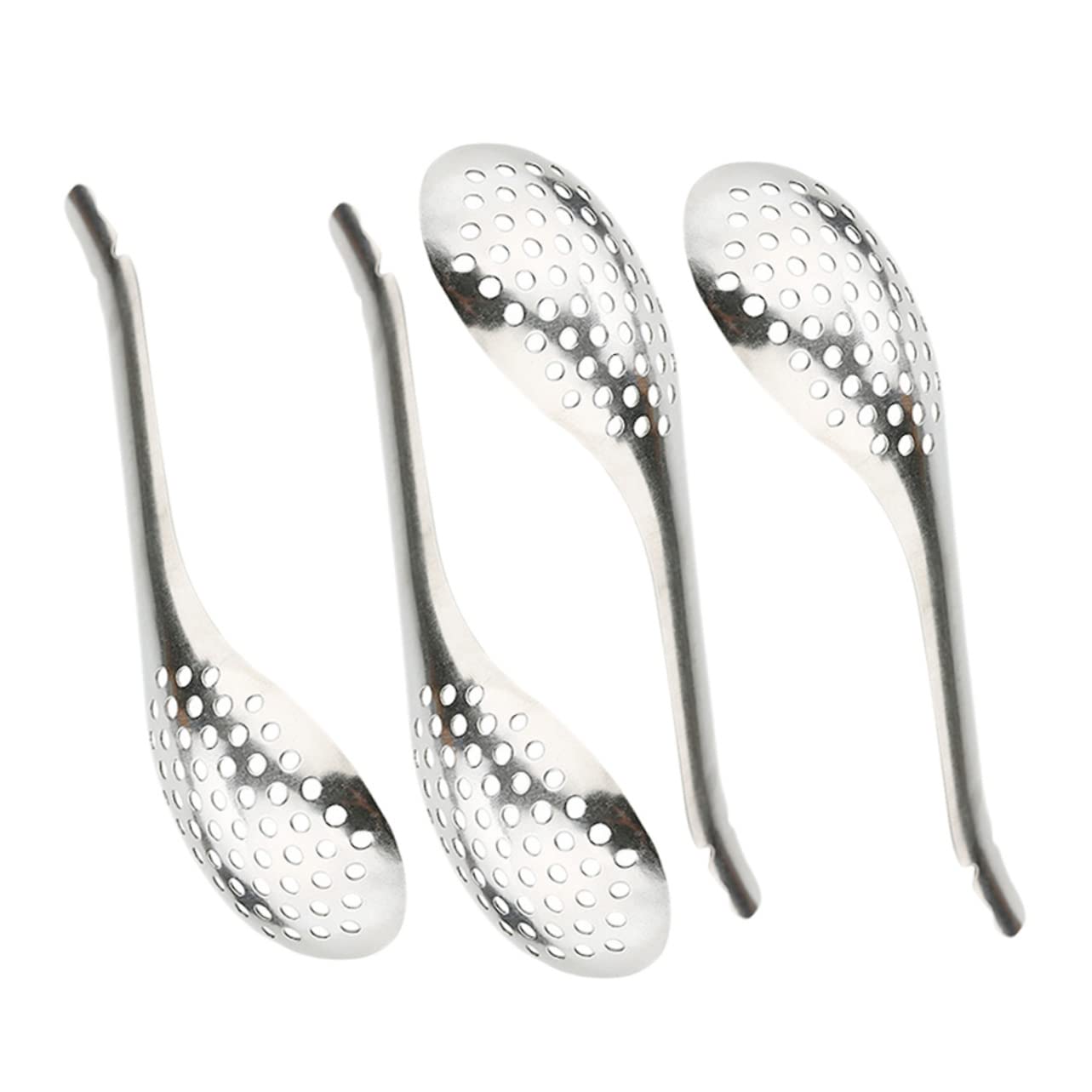 OFFSCH Ergonomic Handle Caviar Cooking Spoons Set Multifunctional Spherification Slotted Spoons for Kitchen Stainless Steel