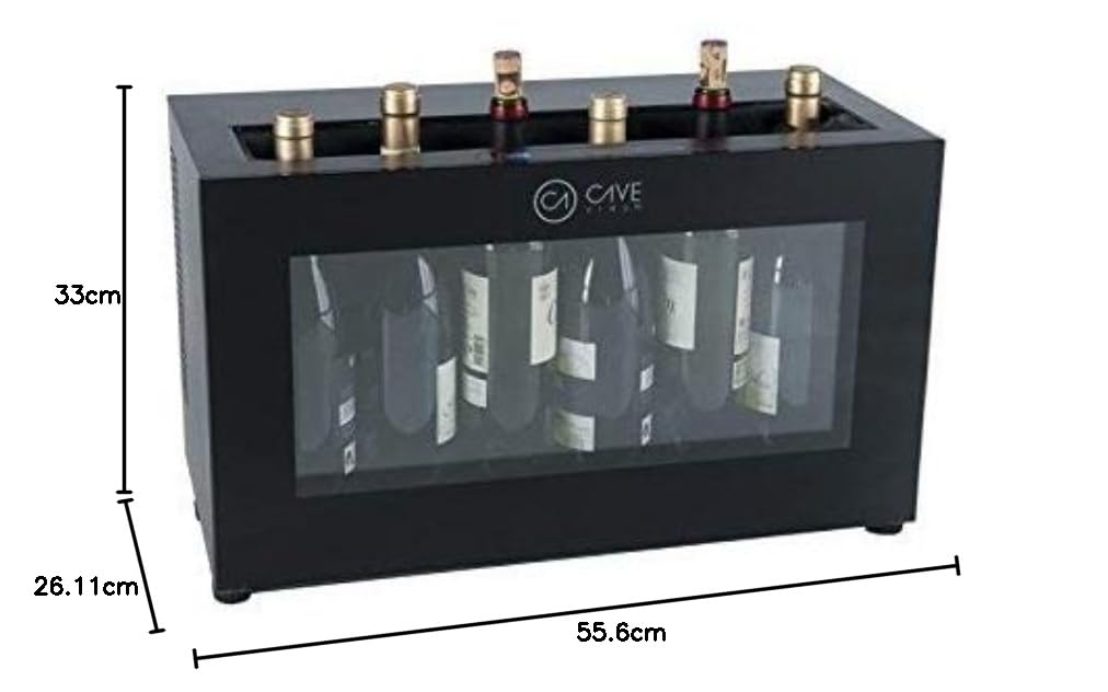 Cavevinum Présentoir de bar CV-7D pour vins rouges, acier inoxydable, noir 556x330x261 mm