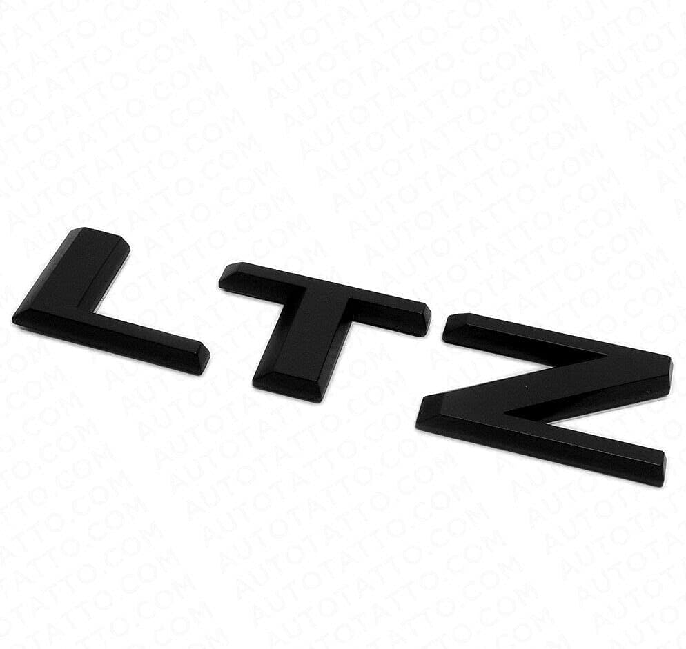 Image of 4pack for Silverado Plus LTZ Emblems 2019-2025 3D Letters Badges Compatible with Silverado (Gloss Black)