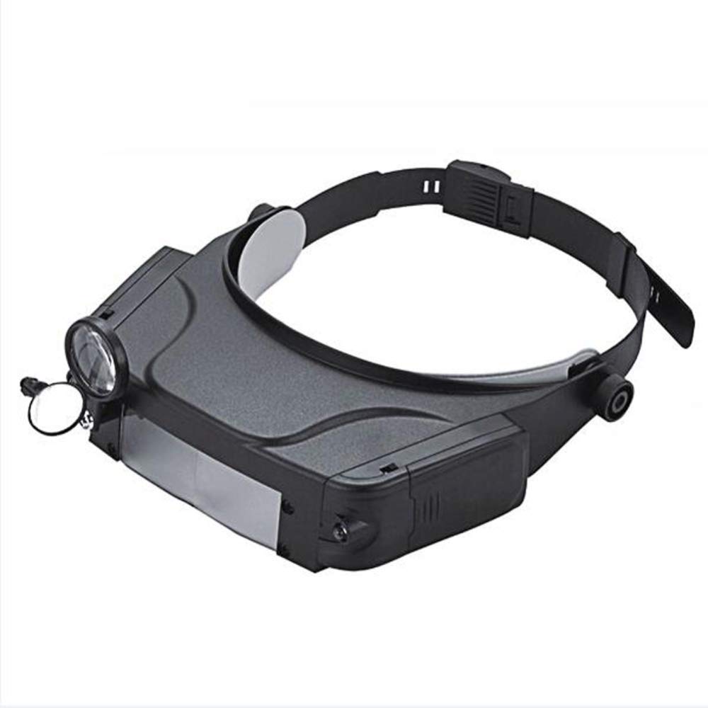 asdchZen Magnifier,Lighted Headset Magnifying Glasses,1.5X,3X,6.5X,8X With 2Led Lights Head- Magnifier Loupe For Electronics Eyelash Crafts Jewelry Circuit Watch Repair