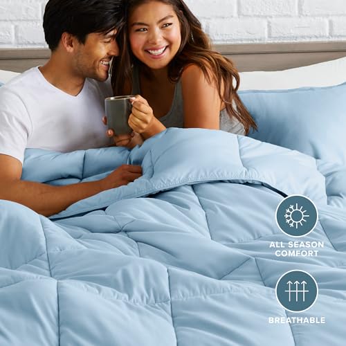 Image of Bare Home Comforter Set - Full Size - Ultra-Soft - Goose Down Alternative - Premium 1800 Series - All Season Warmth (Full, Light Blue)