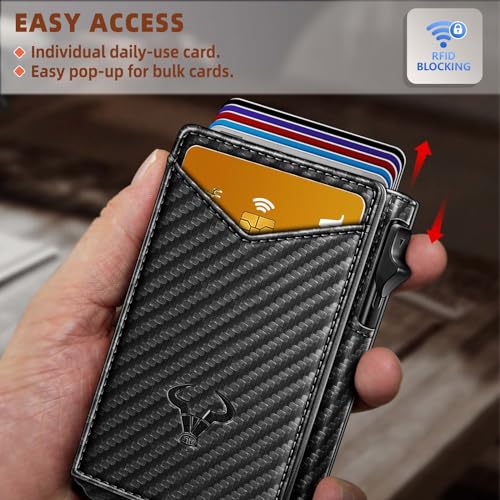 bulliant men walletmoney clip wallet slim for gift men 9cards-metal credit card case in magnetic leather flip