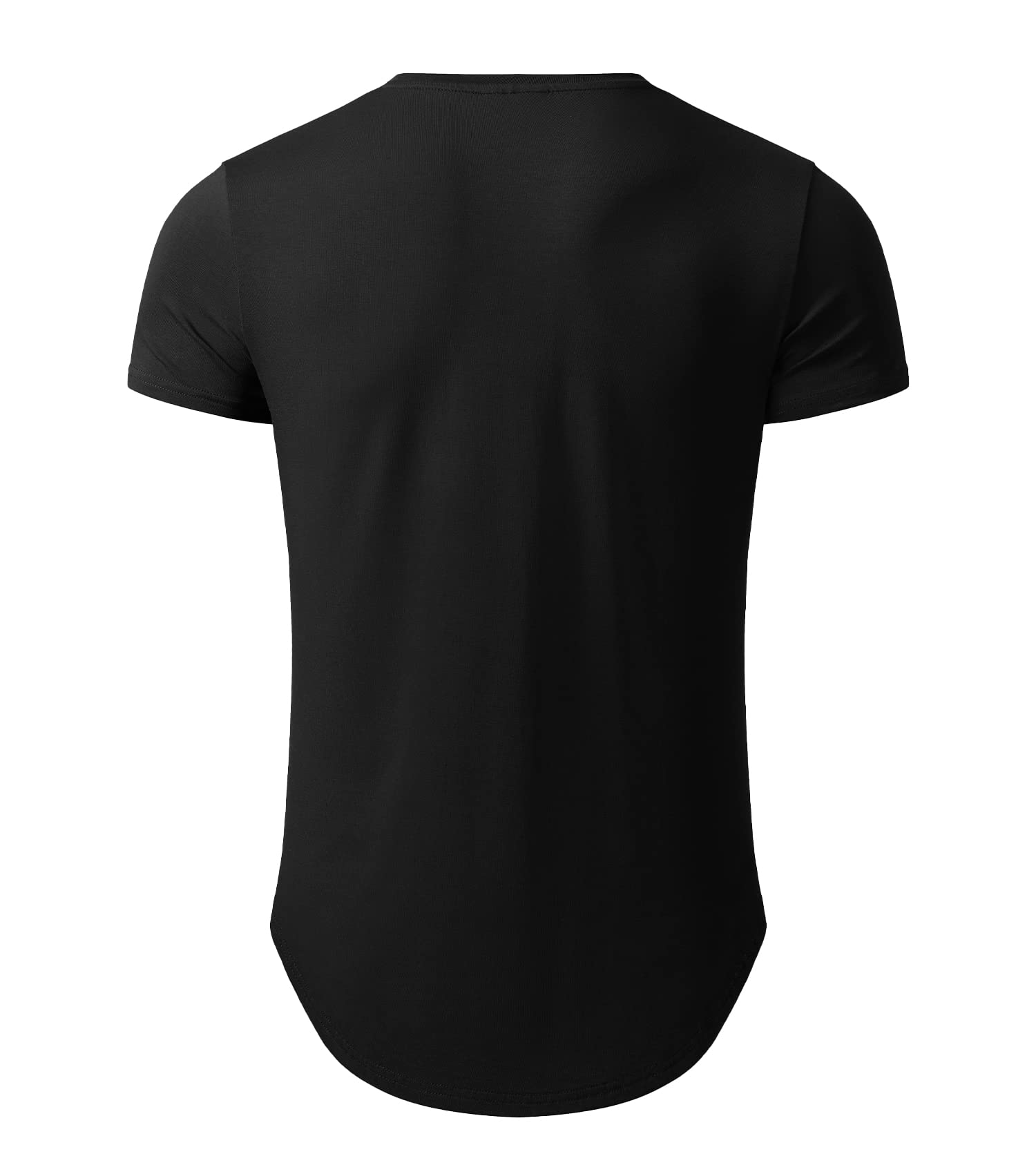 LETAOTAO Tall Mens Tshirts Long Shirts for Men Hip Hop Shirts Longline Shirts Hipster Gym T Shirts Scallop Tee