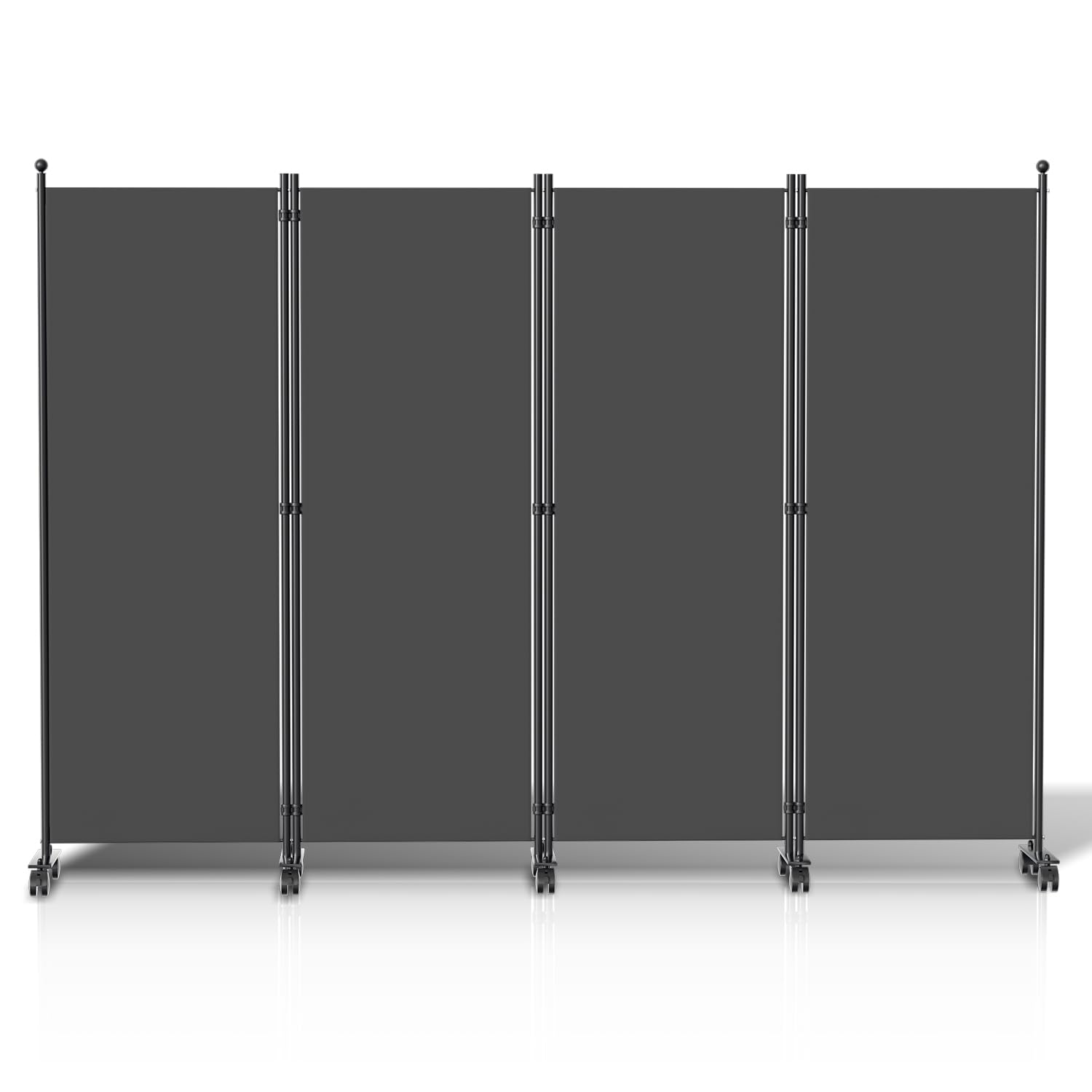 Paravent 4 Pièces 224 X 181 Cm, Séparateur De Pièce Pliable, Paroi Brise-Vue Pour Confidentialité