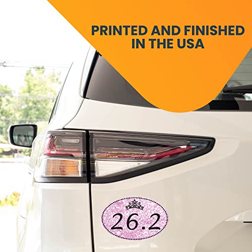 Magnet Me Up 26.2 Marathon Pink Princess Oval Magnet Decal, 4X6 Inches, Heavy Duty Automotive Magnet For Car Truck Suv #TOP2