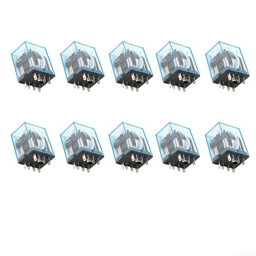 Marchfunny 10pcs MY2NJ Miniature 24V DC Coil Power Relay DPDT 8 Pin 5A HH52P MY2N-J with Stable Contact Performance and Silver Contacts