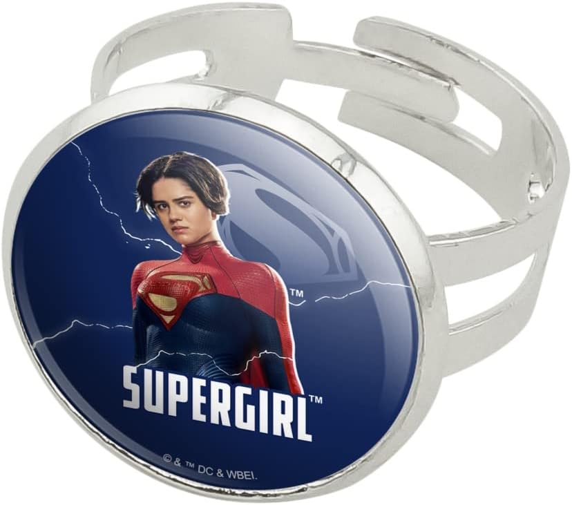 The Flash Supergirl Silver Plated Adjustable Novelty Ring