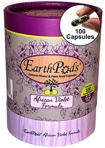 EarthPods Organic African Violet Fertilizer Spikes – African Violet Food Sticks (100 Concentrated Capsules) – Peace Lily – Easy: Push in Soil & Water – NO Liquid Spray, Mess, or Smell – Made in USA