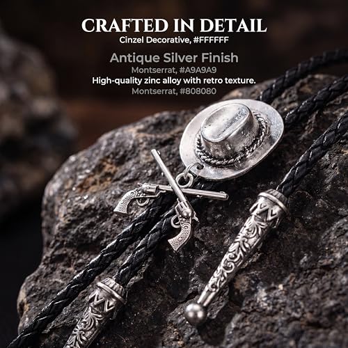 Image of Cowboy Bolo Tie for Men, Vintage Cow Skull Bolo Tie Necklace Native American Necktie for Men Women