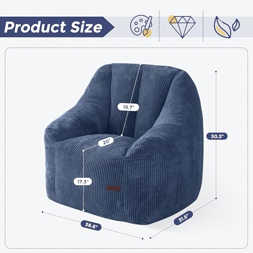 Image of MAXYOYO Bean Bag Chair for Adults, Foam-Filled Floor Sofa for Reading