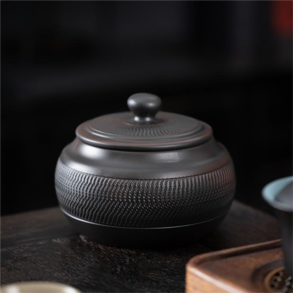 SONGCHAO Sugar Jar Purple Pottery Small Tea Jar Chinese Retro Loose Tea Storage Container Jar Kitchen Food Storage Jar Sealed Jar Tea Canister (Color : D)