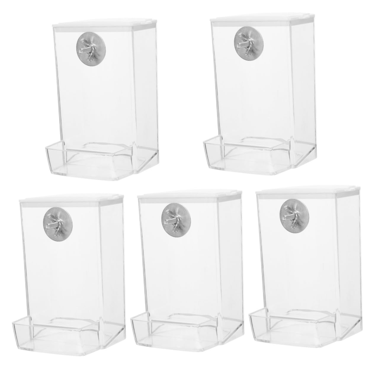 VANZACK 5pezzi Mangiatoia Per Dispenser Per Pappagalli e Canarini Facile Installare e Accessorio Per Gabbie Design e Versatile