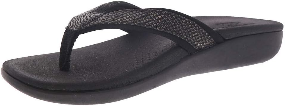 Clarks Women's Brio Sol Flip-Flop, Black Snake Synthetic, 120 M US