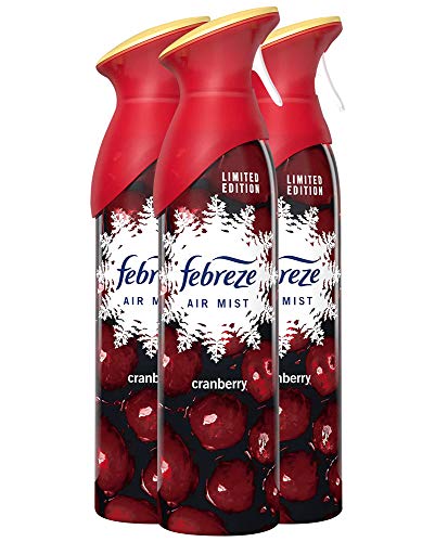 Febreze Air Mist Air Freshener Spray, Winter Collection Limited Edition, Cranberry Scent, 10.1 Ounce (Pack of 3)