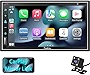 Car Stereo with Apple Carplay-7' Full Touch HD Capacitive Screen Double Din Car Radio with FM/AM, Phone Mirror Link, Bluetooth, Steering Wheel Controls, USB/SD Port Car Radio Receiver