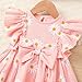 Toddler Girls Cute Daisy Print Babydoll Dress Loose Ruffle Sleeve Bow A-Line Kids Swing Party Dresses for 2-8 Years