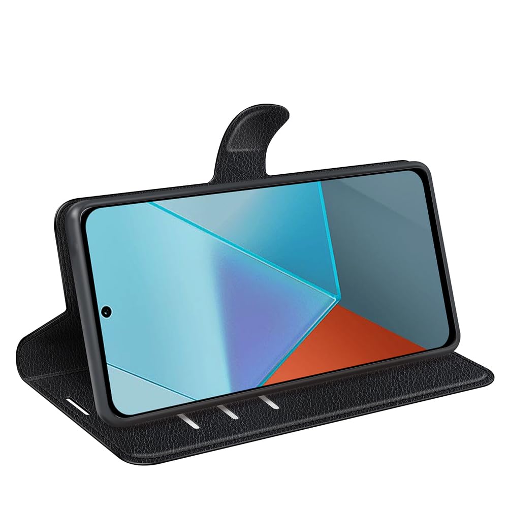 Azororo Cover per Xiaomi Redmi Note 13 5G, Premium PU Pelle Custodia, Magnetica Carta Fessura Portafoglio Case, Flip Cavalletto Custodia per Redmi Note 13 5G - Nero