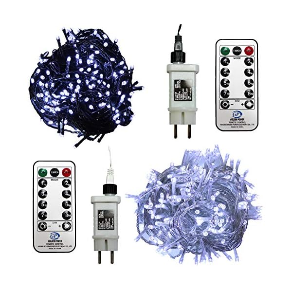 Gartenpirat 120 LED Lichterkette kaltweiß aussen Kabel grün mit Timer Fernbedienung Progamme Dimmen