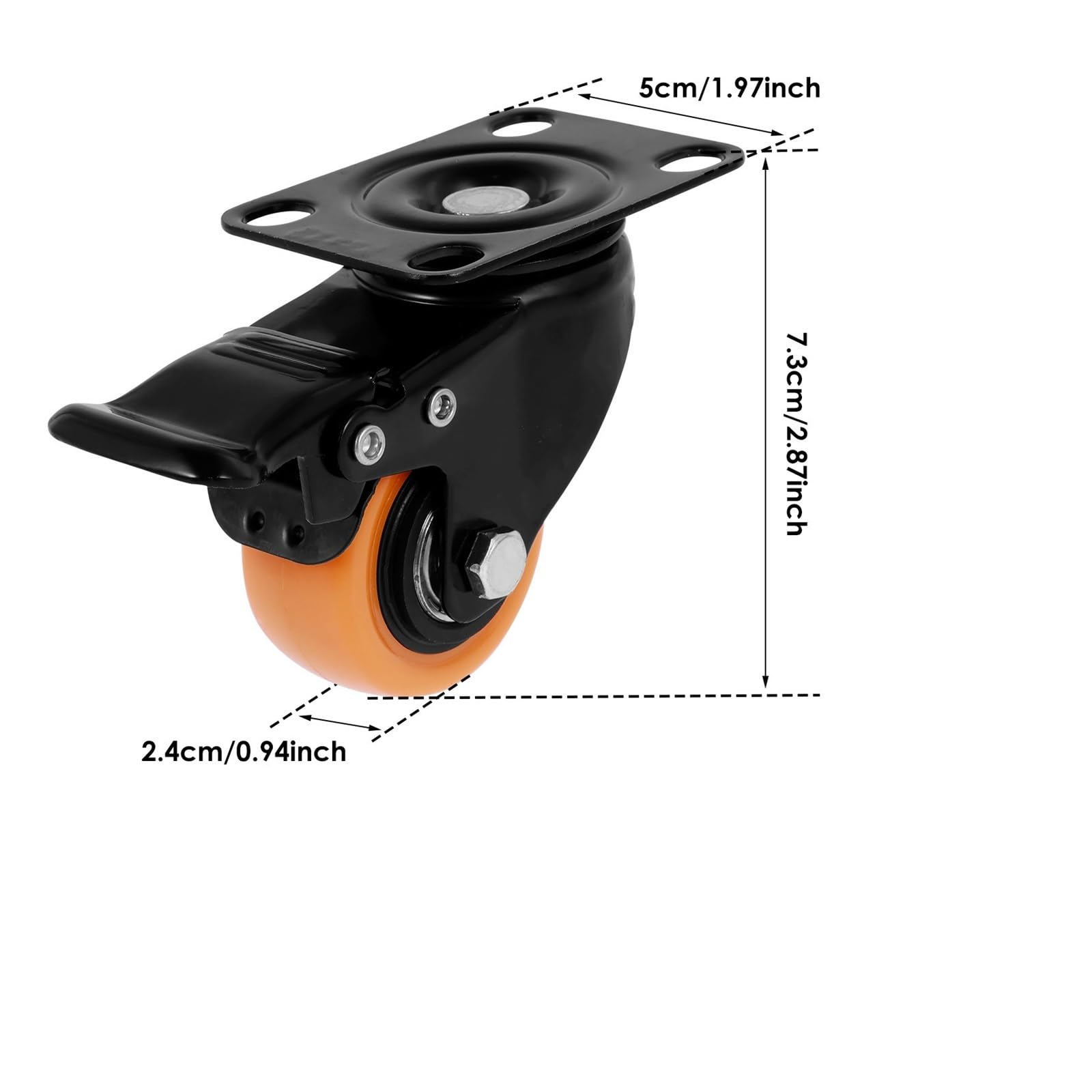 2inch Furniture Caster Soft Rubber Universal Wheel Castors Casters Per Casa e Ufficio(4pcs)