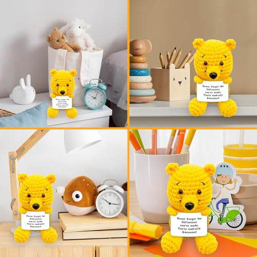 Muñeco tejido Winnie apoyo emocional para escritorio miniatura 5