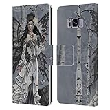 Sistema de cierre magnético Head Case Designs Licenciado Oficialmente Nene Thomas Snow Fairy In Dress with Wolf Winter Has Begun Carcasa de Cuero Tipo Libro Compatible con Samsung Galaxy S8