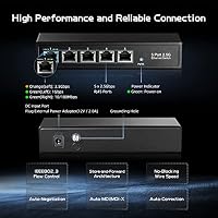 Binardat 5 Port 2.5G Switch, 5 x 2.5 Gigabit RJ-45 Base-T Ports, Unmanaged Multi-Gigabit Desktop Ethernet Switch – Ansicht 7