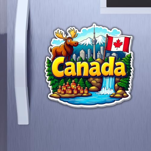 Image of Zesta Wooden Fridge Magnets Set | Refrigerator Decor Magnets for Kitchen | India Souvenir Fridge Magnet Collection | Wooden Magnet for Fridge Door Decoration (Canada)