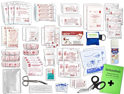 Komplett-Set Erste-Hilfe DIN 13169 EN 13 169 PLUS 3 für Betriebe inkl. Sprühpflaster & Notfallbeatmungshilfe