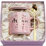 Cadeau Fete des Meres Cadeau Maman Mug, Cadeau Anniversaire Maman 14oz Marbrée Céramique, 'Tu Es La Meilleure Maman Du Monde Entier, Je T'aime' - Mug Cadeaux Maman, avec Boîte Exquise, Cuillère