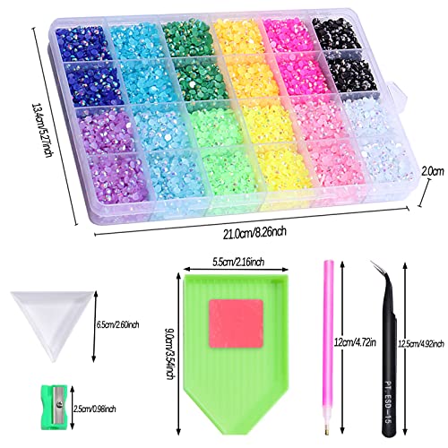 Belicey 24000Pcs Rainbow Jelly Ab Crystal Bulk Rhinestones For Nail Art Resin Flatback Crystals Glitters Stone Gems Beads For Nail Arts Rhinestones Diy Design Clothing Crafts Shoes Bags Decoration #TOP3