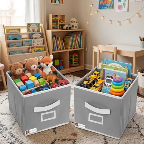 Image of Storage Box Organizer | Foldable Clothes, Toys & Files Storage Boxes | Multipurpose Fabric Organizer for Wardrobe, Closet, Office & Home (1)