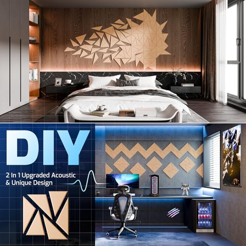 Image of 12 Pack Self-Adhesive Acoustic Panels, Sound Proof Foam Panels for Walls