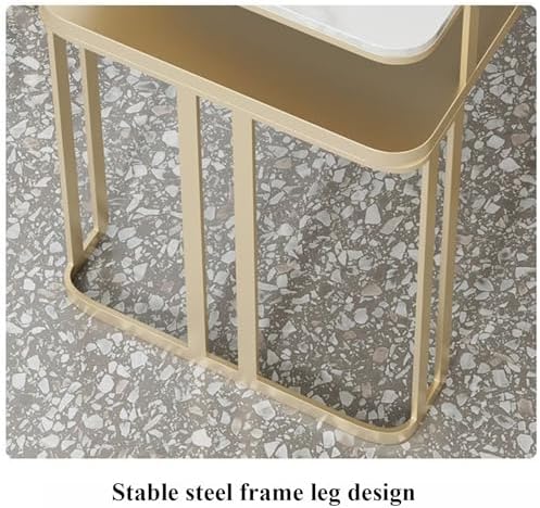 Professional Manicure Table with Storage Drawers & Open Shelves for Nail Technicians & Makeup Artists - Stylish Gold Metal Legs, Perfect for Beauty Salons and Home Use,Style 1,100x40x78cm