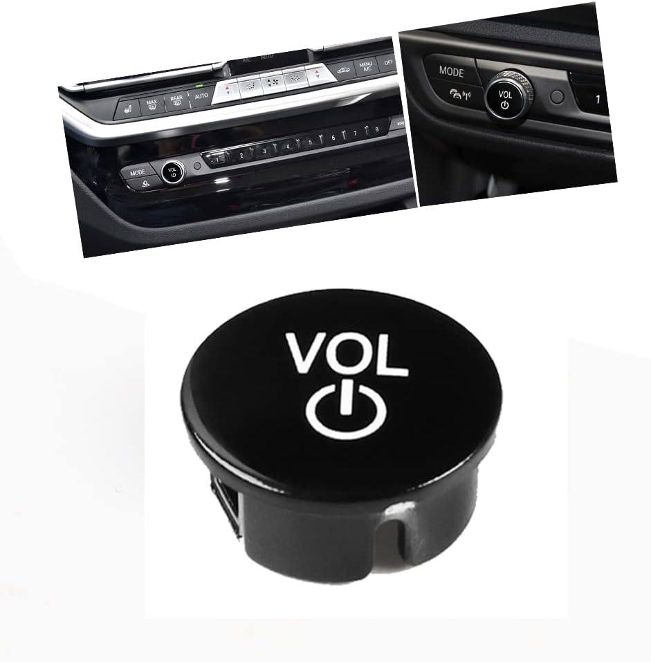 SANRILY ABS Black Multimedia Button Cover Trim Volume Switch Control Button Cover for BMW 3 Series G20 2021 G21 2 Series G42 4 Series G22 X3 'Vol' Button Replacement Cover