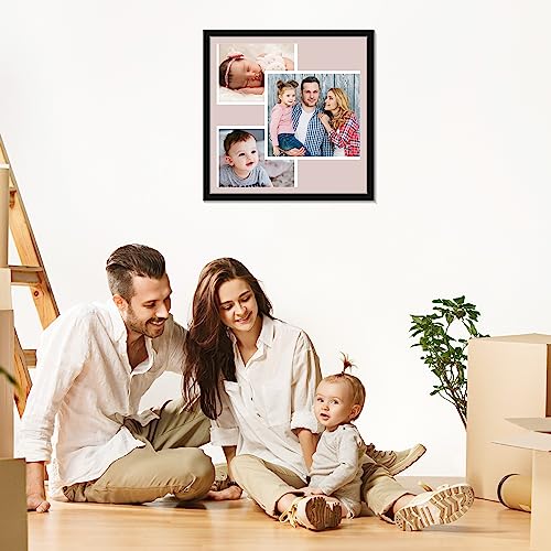 Image of Mad Masters Customized Collage Photo Frames for Wall, Personalised Photo Frame with Photo Upload for Couple, Family, Kids in Bedroom, Living Room and Gift (3 Images)