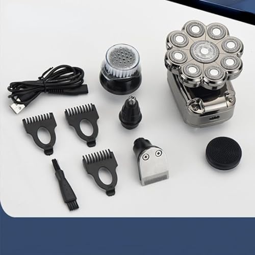 EKHOU Head Shavers for Bald Men, 5 in 1 Professional Electric Shaver for Men Multifunctional Bald Head Shaving Machine Wet-Dry Use Electric Razor Grooming Kit - Image 7
