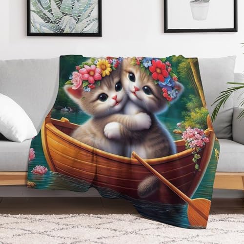Couverture flannel chat confortable contre le froid du sofa - 3
