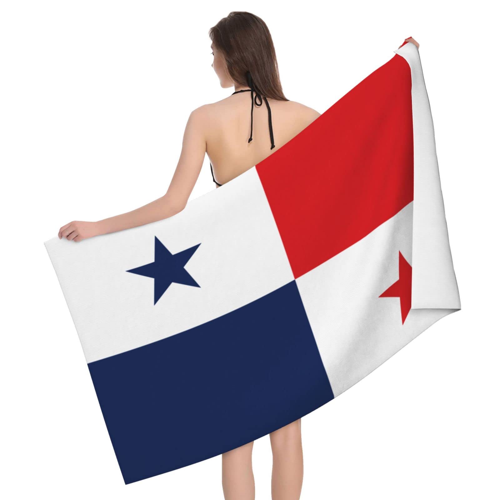 Lsjuee Flag of Panama Microfiber Bath Towel Absorb Water Quick Dry Bath Towel, for Beach, Swimming Pool, Camping