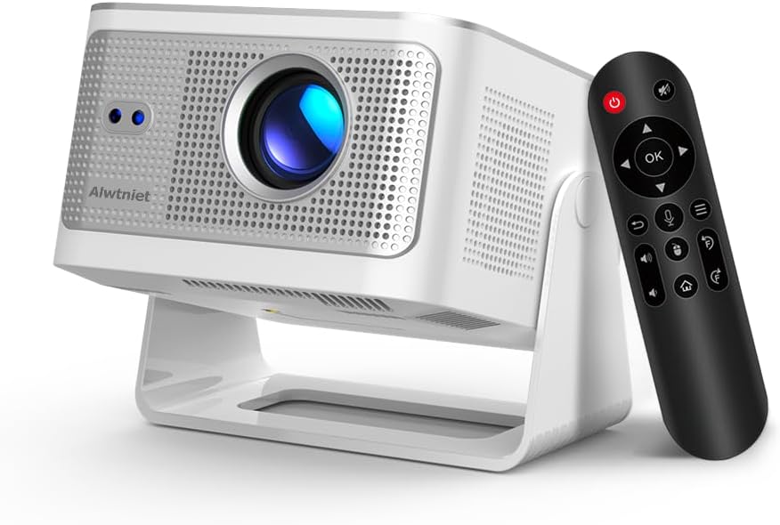 Alwtniet HY350Max Android 14 Mini Projector 4K 8K 600 ANSI WiFi6 Bluetooth Auto Focus Portable