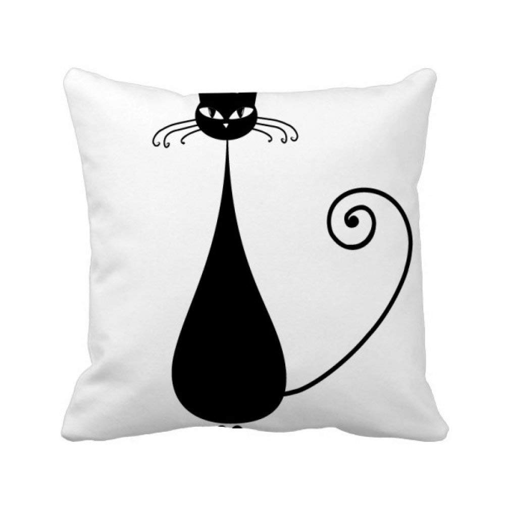 Coussin chat noir assis art animalier dcoration canap haut de gamme silhouette Halloween