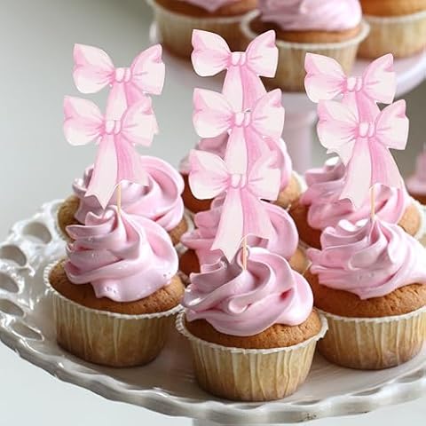 WAUAO Bow Cupcake Toppers Cover