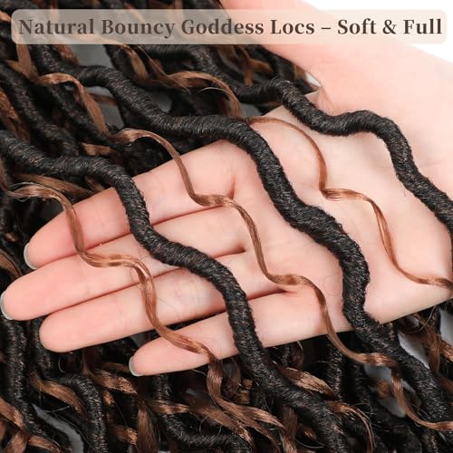 Image of 8 Packs Curly Boho Braids Faux Locs Crochet Hair, 14 Inch