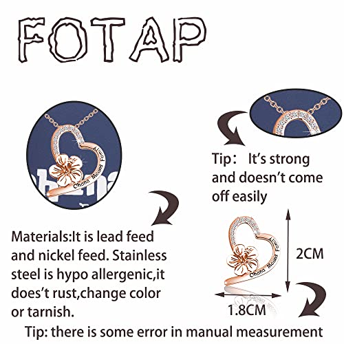 FOTAP Ohana Family Hawaiian Flower Necklace - Gift for Reunion, Trip or BBF2