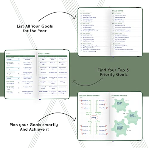 Image of PLANNER STAR 2022 Dated (Jan 2022 - Jan 2023) Monthly & Weekly Life Planner| A5 Size | Organizer, Journal | Plan for Time Management, Productivity & Positivity (Forest Green)