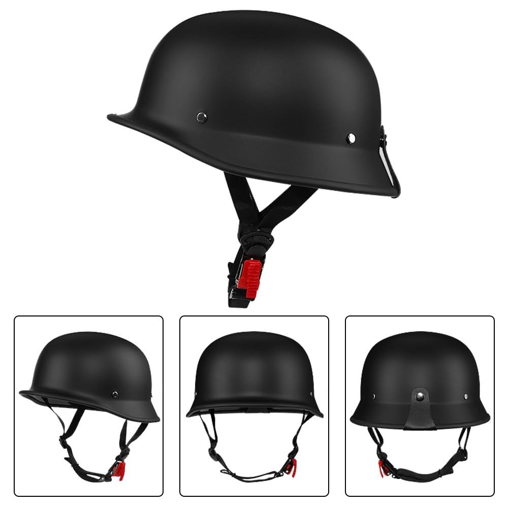 Retrò Casco a Scodella, Vintage Caschi Cromwell, Moto Half-Face Motocross Helmet Leggero Motorcycle Hemlets, per Scooter Motocicletta Urbano, ECE Certificato （55-62CM）