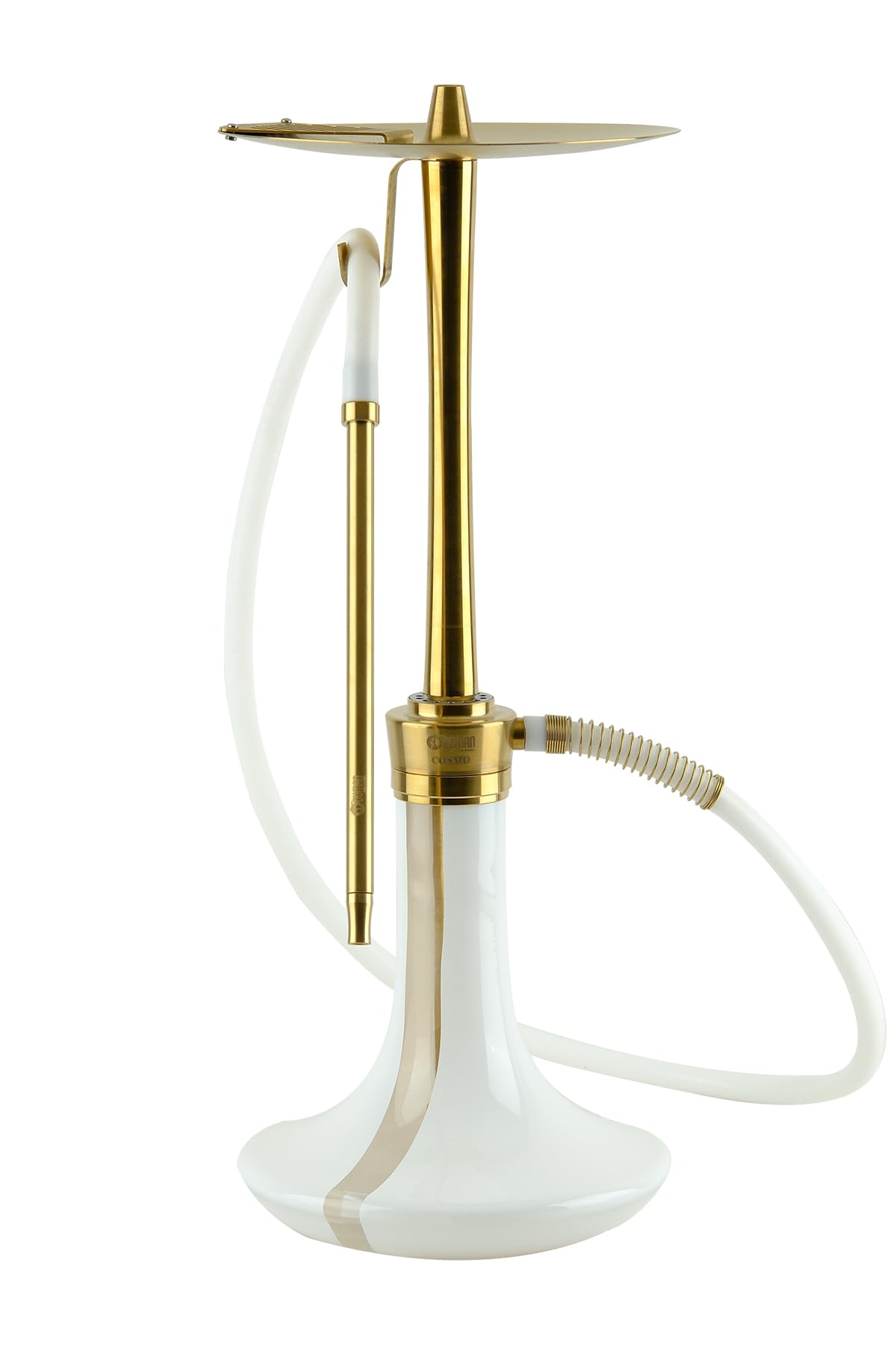 COSMO HOOKAH SHISHA - GOLD BODY - WHITE GLASS